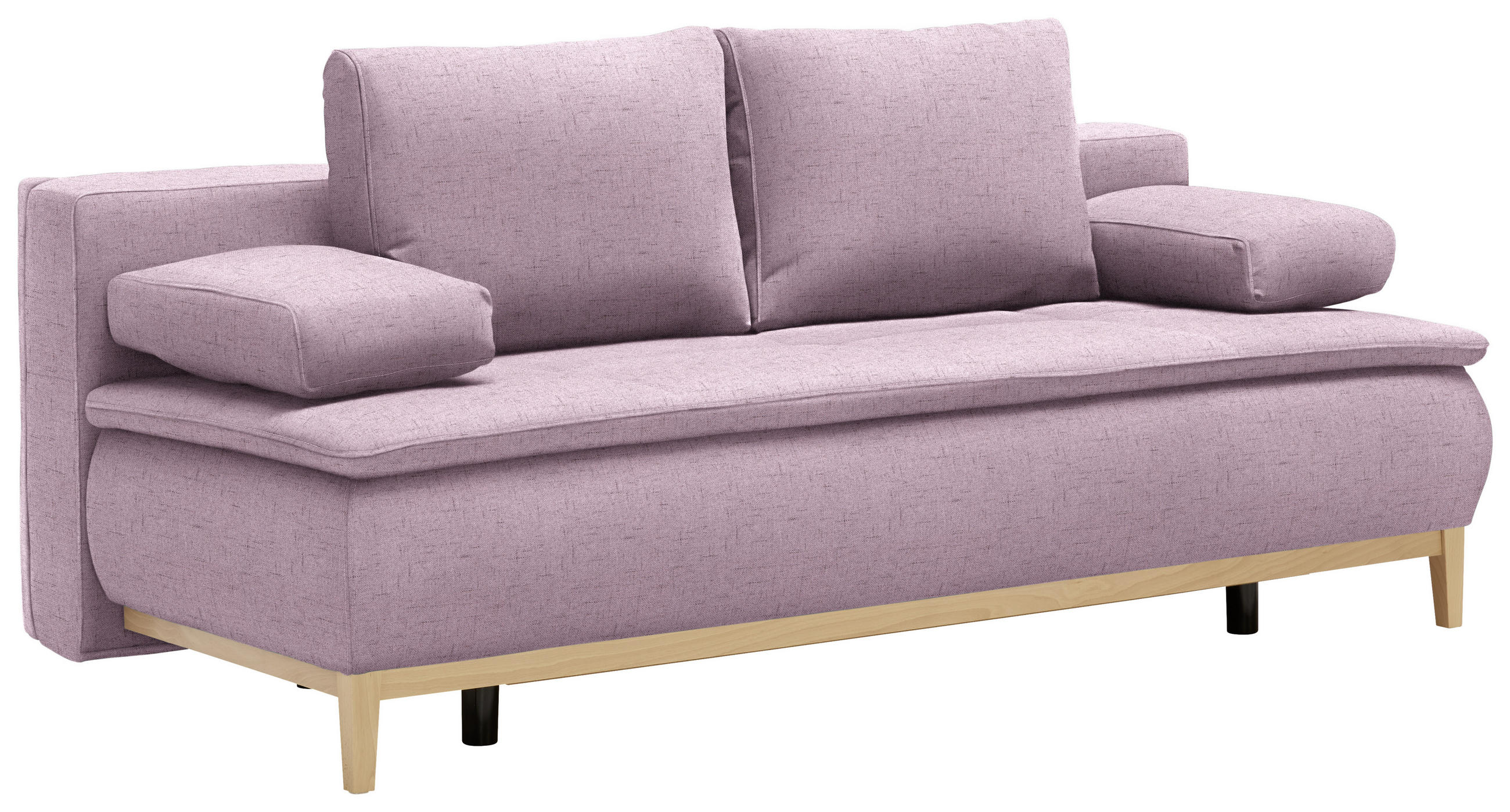 BOXSPRINGSOFA Webstoff Rosa  - Eichefarben/Beige, Design, Holz/Textil (202/78/93/100cm) - Carryhome