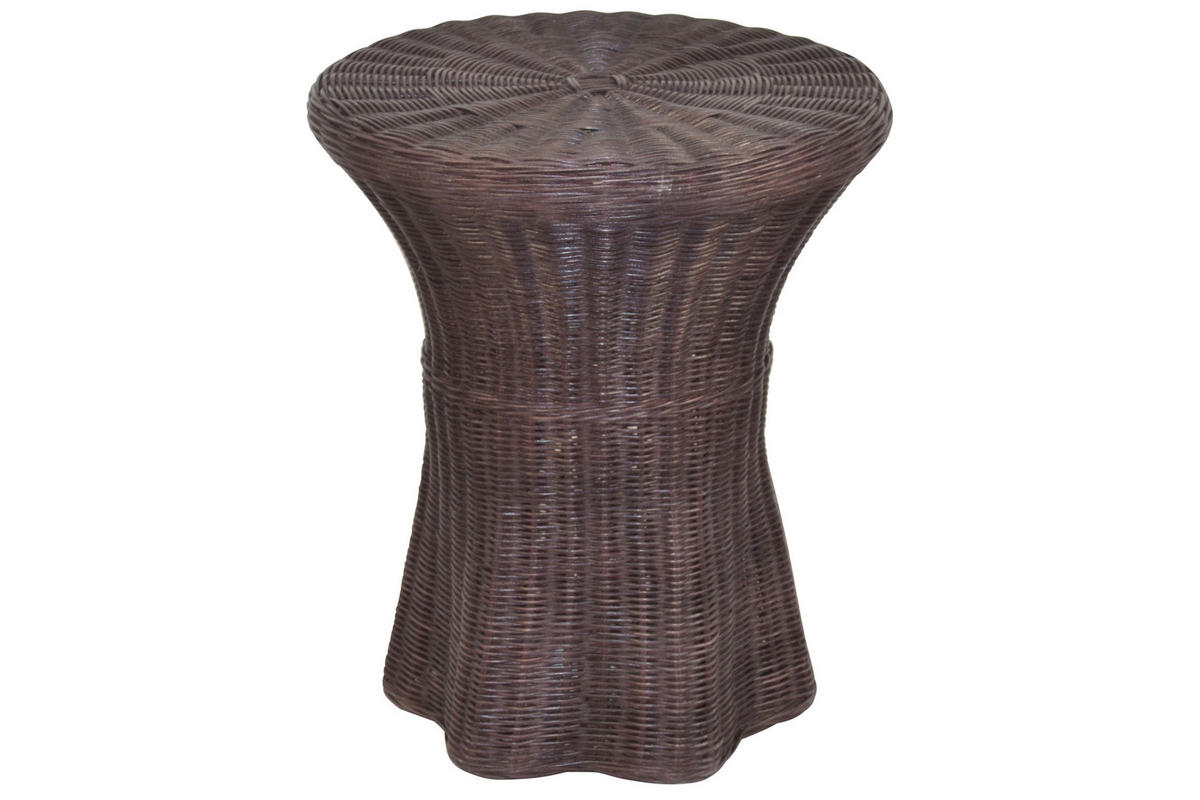 BEISTELLTISCH 44/44/51 cm Rattan massiv Braun rund  - Braun, Natur, Holz (44/44/51cm) - MID.YOU