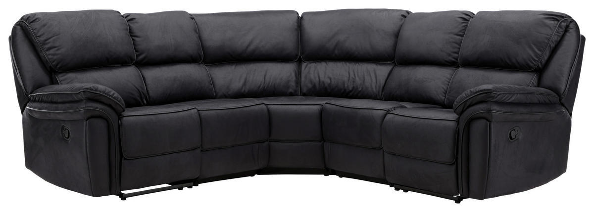 ECKSOFA Eckteil  Schwarz Lederlook (vegan)  - Schwarz, Design, Textil (338/338cm) - Livetastic
