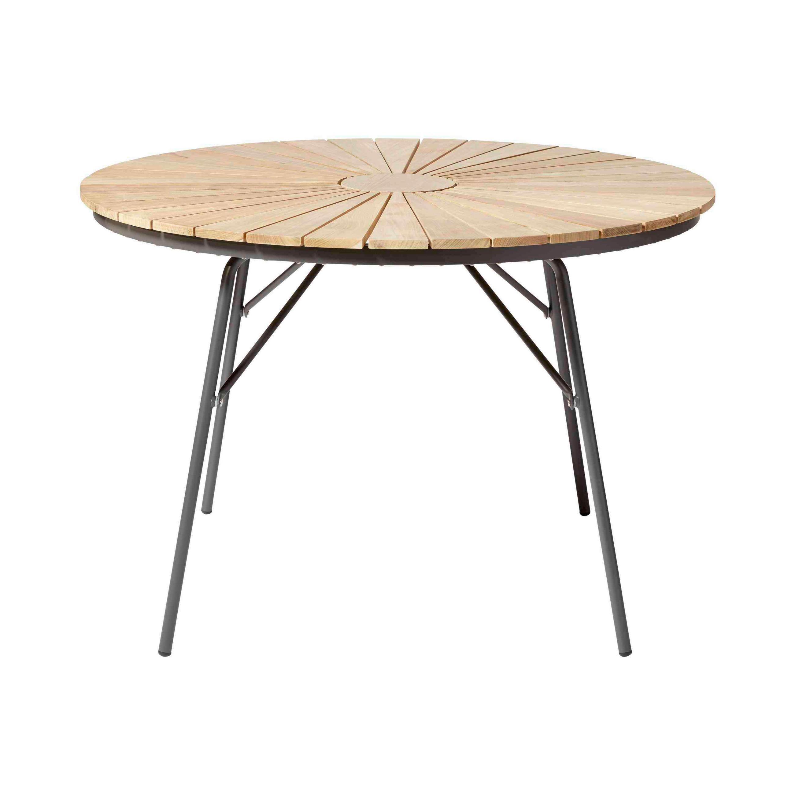 GARTENTISCH 110/110/74 cm Holz rund  - Anthrazit/Teakfarben, KONVENTIONELL, Holz/Metall (110/110/74cm) - Gardenson