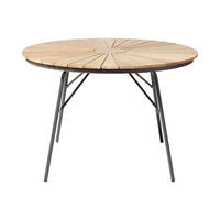 GARTENTISCH 110/110/74 cm Holz rund  - Anthrazit/Teakfarben, KONVENTIONELL, Holz/Metall (110/110/74cm) - Gardenson