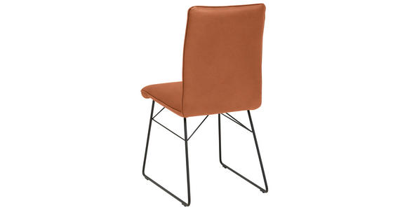 STUHL  in Stahl Mikrofaser Metall, Textil  - Karamell/Schwarz, Design, Textil/Metall (46/91/60cm) - Dieter Knoll