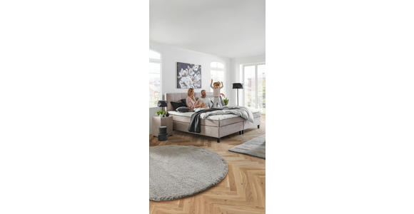 BOXSPRINGBETT 180/200 cm in Beige - Wengefarben/Beige, Trend, Holz/Textil (180/200cm) - Esposa