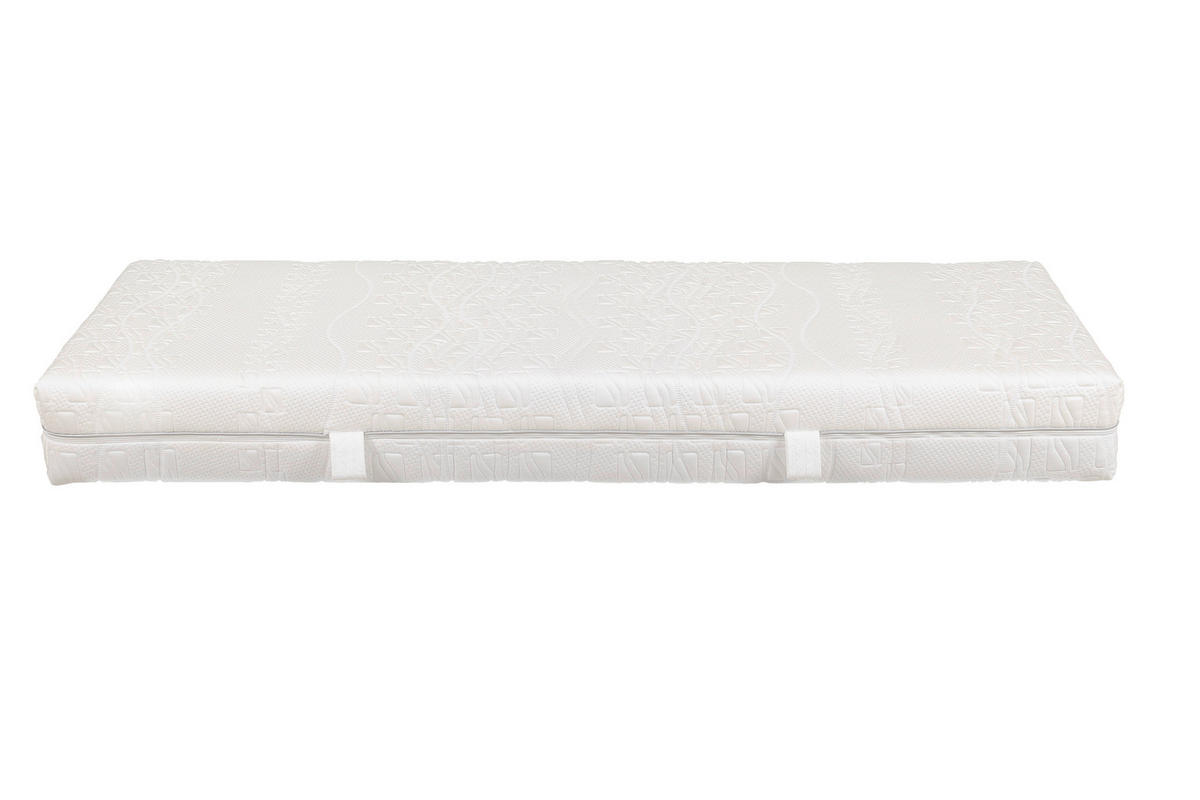 KOMFORTSCHAUMMATRATZE 90/200 cm Höhe ca. 22 cm 7 -Zonen - Weiß, Basics, Textil (90/200cm) - Novel