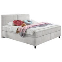 BOXSPRINGBETT 160/200 cm  in Hellgrau  - Hellgrau/Schwarz, Konventionell, Kunststoff/Textil (160/200cm) - Hom`in