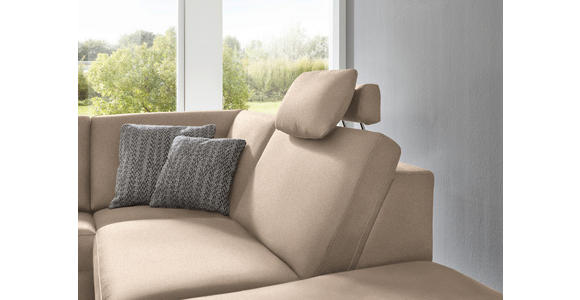 ECKSOFA in Mikrofaser Beige 275/242 cm - Beige/Alufarben, Design, Textil/Metall (275/242cm) - Dieter Knoll