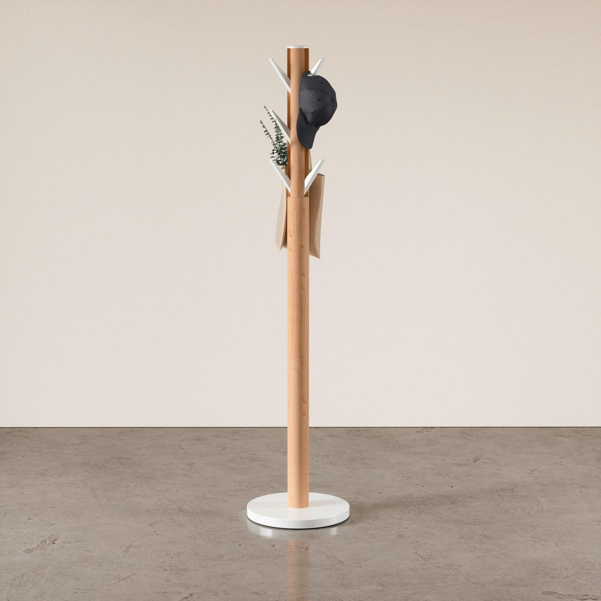OBEŠALNIK ZA OBLAČILA - bela/naravne barve, Basics, les (40/168/40cm) - Umbra