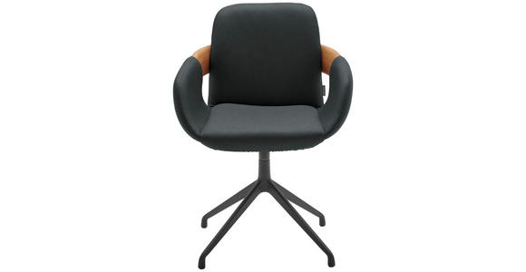 ARMLEHNSTUHL  Lederauswahl, Stoffauswahl, Typenauswahl, Sitzfläche 360° drehbar  Echtleder  - Eichefarben/Cognac, Natur, Leder/Holz (60/86/60cm) - Valnatura