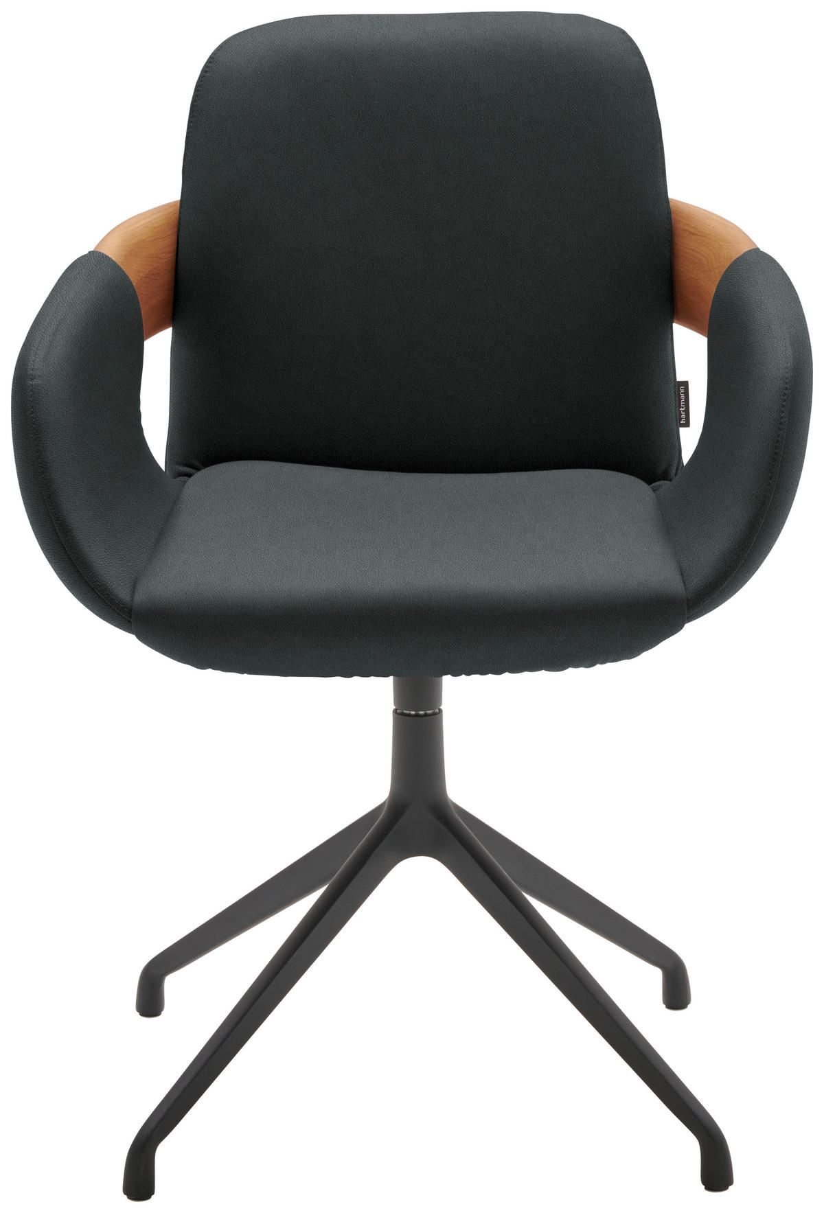 ARMLEHNSTUHL  Lederauswahl, Stoffauswahl, Typenauswahl, Sitzfläche 360° drehbar  Echtleder  - Eichefarben/Cognac, Natur, Leder/Holz (60/86/60cm) - Valnatura