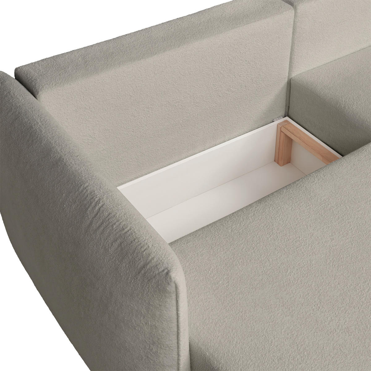 ECKSOFA Beige Jersey  - Beige/Schwarz, KONVENTIONELL, Kunststoff/Textil (238/148cm) - Carryhome