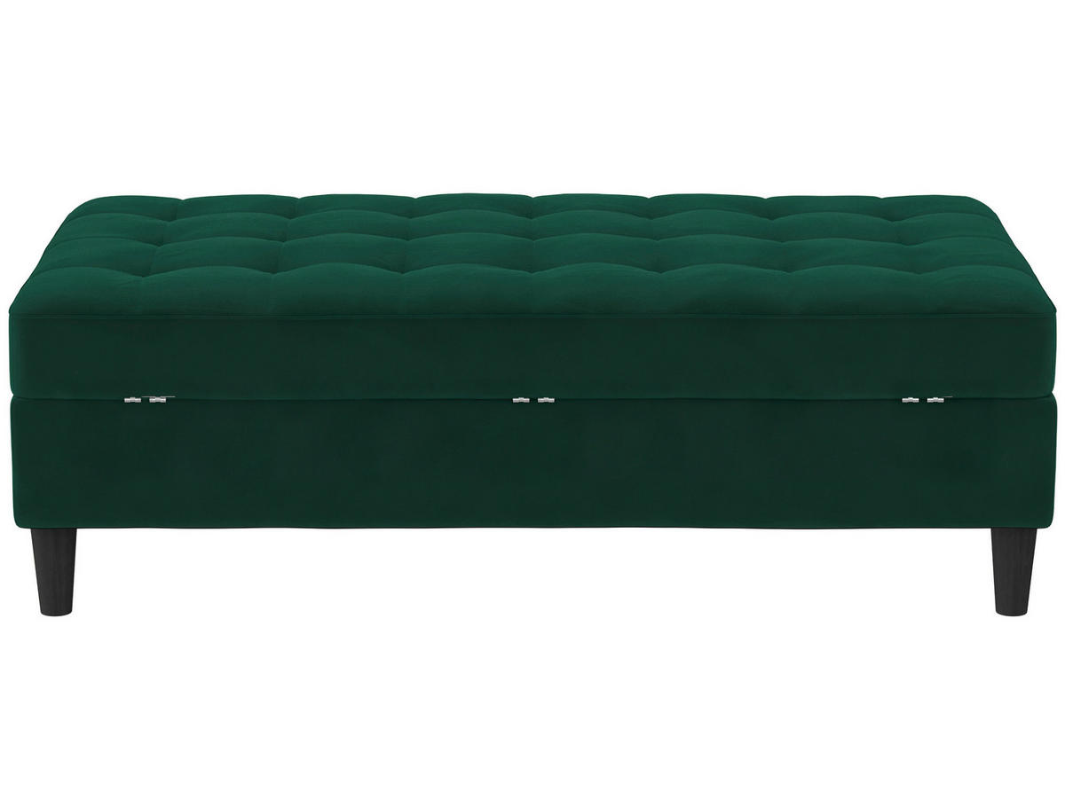 HOCKER in Textil Dunkelgrün  - Dunkelgrün/Schwarz, Basics, Kunststoff/Textil (130/43/69cm) - Livetastic