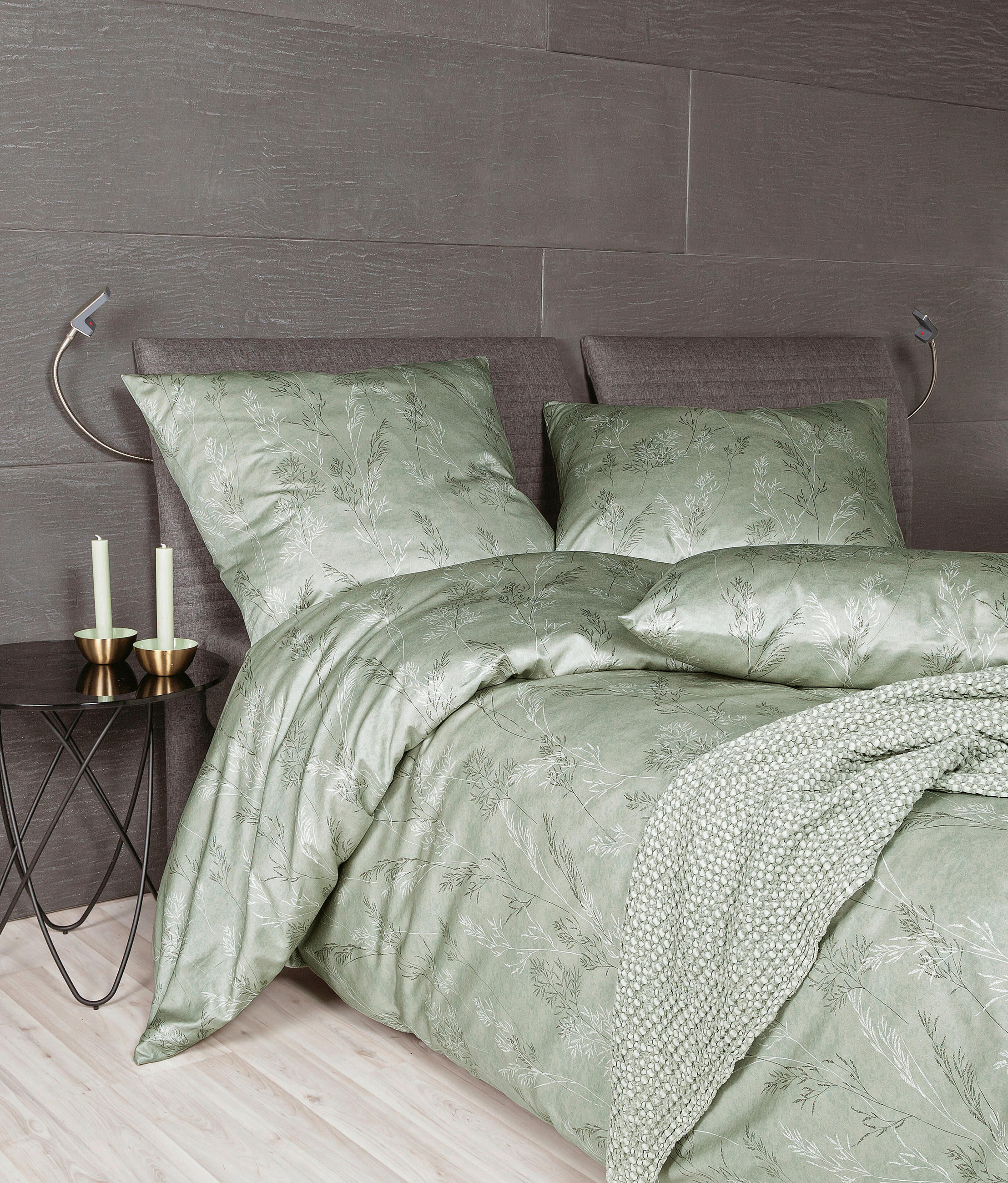 POSTELJNINA MILANO 135/200 cm mako saten zelena  - zelena, Konvencionalno, tekstil (135/200cm) - Janine