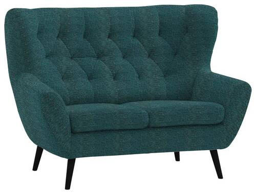 2-SITZER-SOFA in Flachgewebe Petrol  - Petrol/Schwarz, Design, Holz/Textil (137/101/95cm) - Stylife