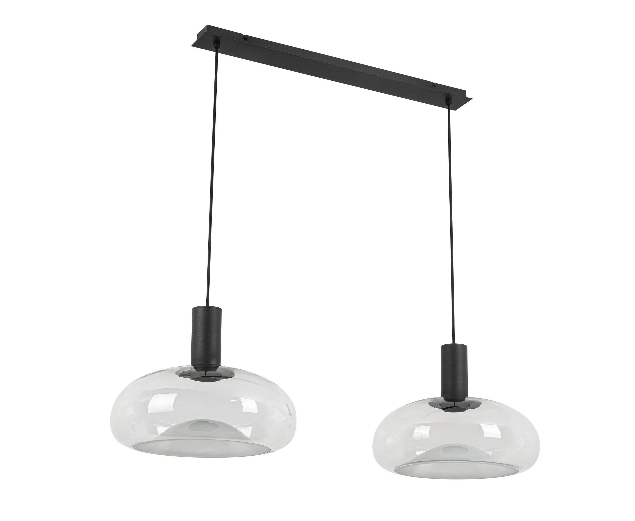 ZÁVESNÉ SVIETIDLO, 98,5/37/183 cm - čierna, Design, kov/sklo (98,5/37/183cm) - Dieter Knoll