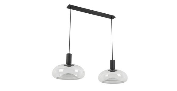 HÄNGELEUCHTE 98,5/37/183 cm - Schwarz, Design, Glas/Metall (98,5/37/183cm) - Dieter Knoll