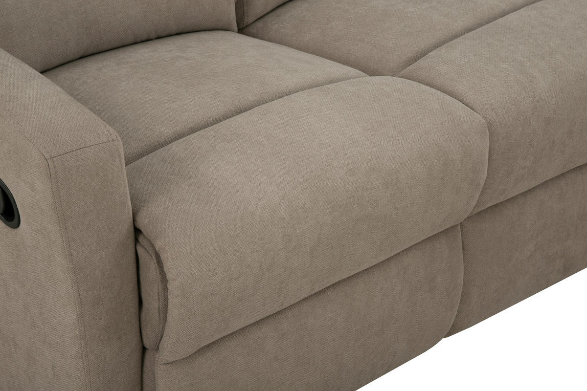 SITZGARNITUR Leinenoptik Taupe  - Taupe/Schwarz, KONVENTIONELL, Textil/Metall - P & B