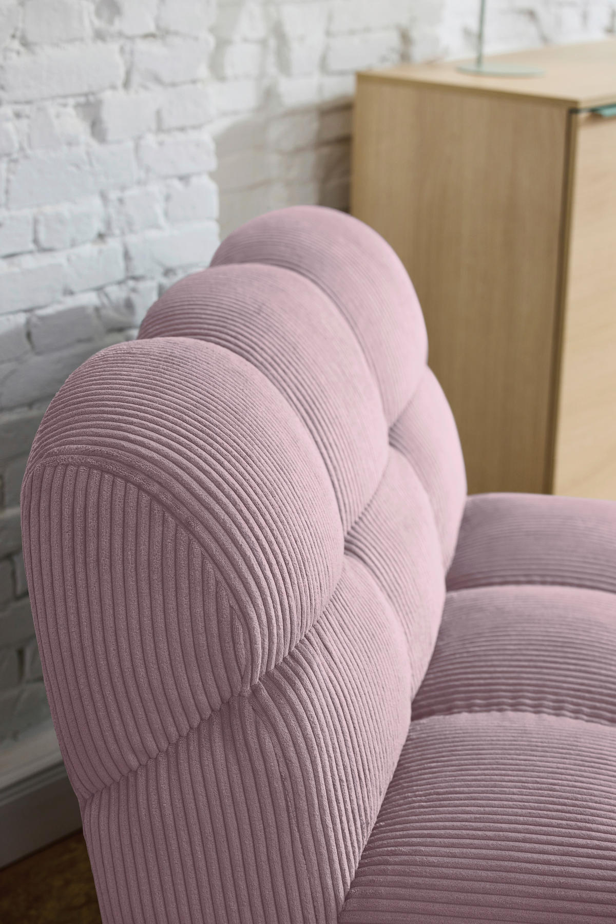 SESSEL in Cord Mauve  - Mauve/Schwarz, KONVENTIONELL, Textil/Metall (105/78/90cm) - Tom Tailor