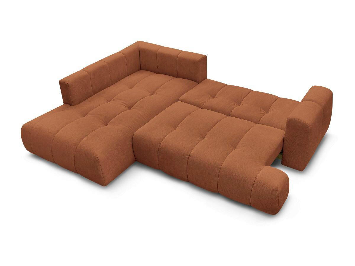 ECKSCHLAFSOFA FUJI Leinenoptik Orange  inkl.  - Schwarz/Orange, MODERN, Kunststoff/Textil (204/282cm)