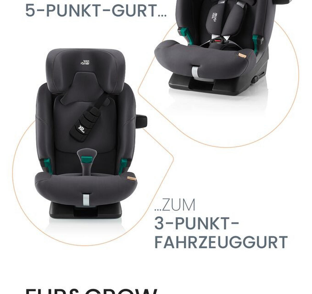 KINDERAUTOSITZ Advansafix Pro  - Greige/Hellgrau, Basics, Kunststoff/Textil (44/60/48cm) - Britax Römer