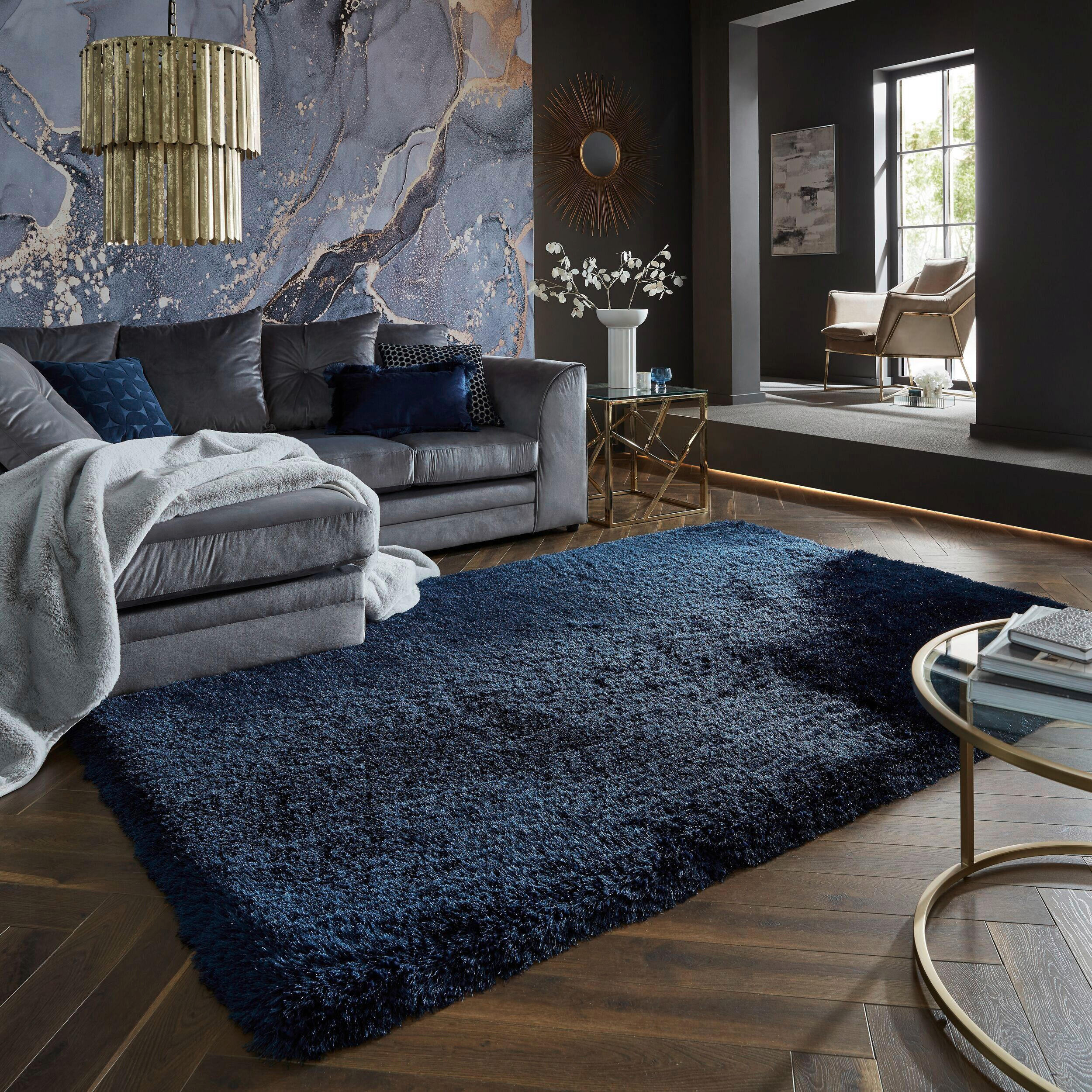 SHAGGY 120/170 cm Flair Rugs Blau  - Blau, Basics, Textil (120/170cm) - Xora