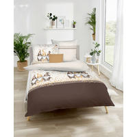 POSTELJNINA Wichtel Kumpel 140/200 cm bombažni flanel rjava  - rjava, Konvencionalno, tekstil (140/200cm) - Kaeppel
