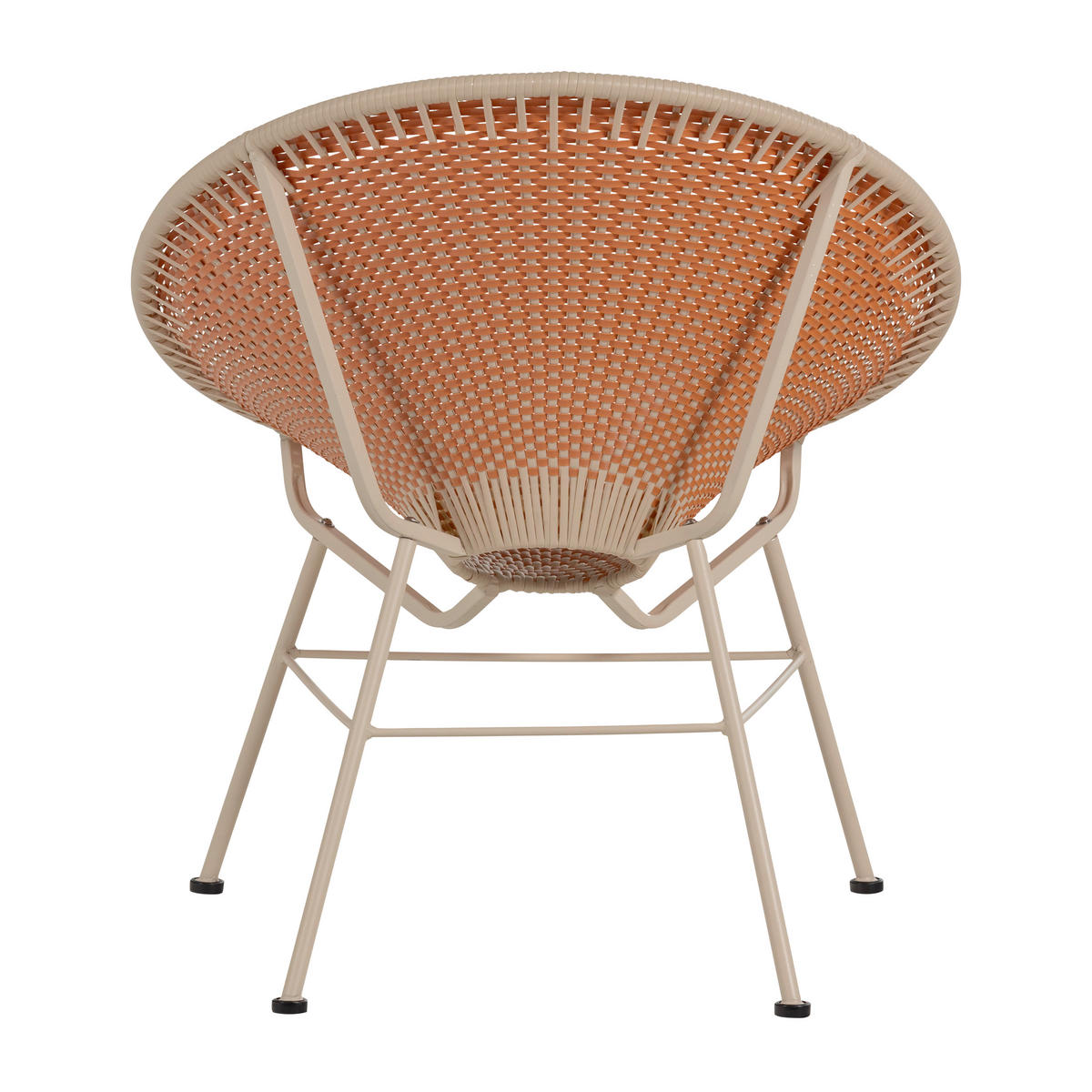 GARTENSESSEL Metall, Kunststoff Orange  - Beige/Orange, MODERN, Kunststoff/Metall (73/81/71cm) - Livetastic