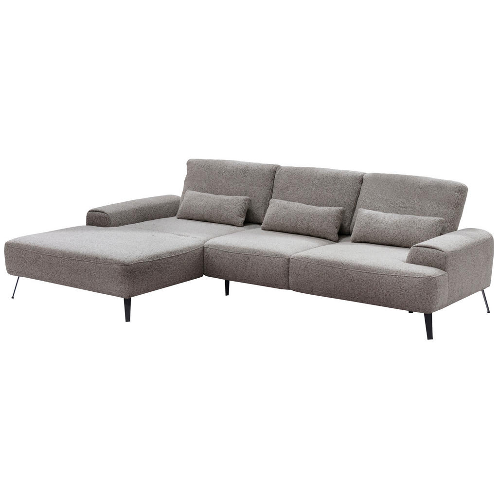 Thumbnail - Livetastic Ecksofa Astoria, Graubraun, Textil, 3-Sitzer, Füllung: Silikon, Schaumstoffflocken, L-Form, Ottomane links, 3...