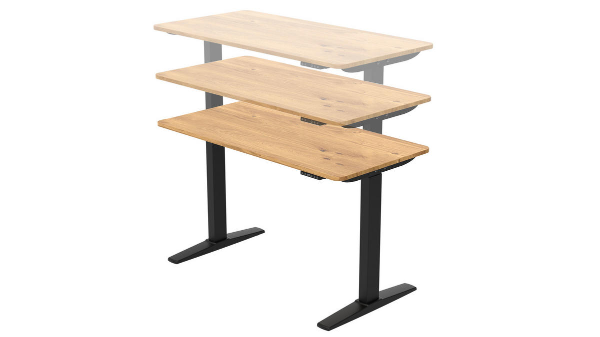 SCHREIBTISCH 120/60/71-116 cm  in Eiche Artisan  - Schwarz/Eiche Artisan, Modern, Holzwerkstoff/Kunststoff (120/60/71-116cm) - Carryhome