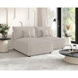 ECKSOFA Creme Cord Zierkissen, Rückenkissen, Schlaffunktion, Rücken echt  - Creme/Schwarz, MODERN, Kunststoff/Textil (153/200cm) - Xora
