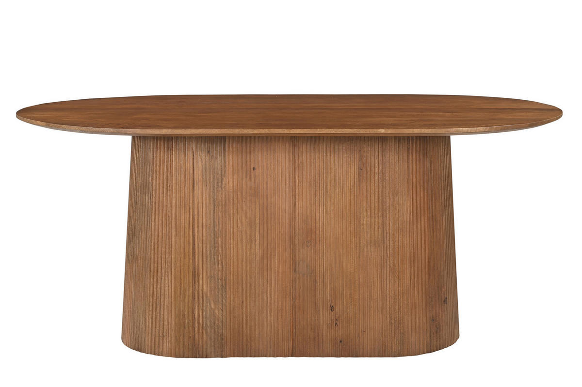 ESSTISCH 180/100/76 cm Echtholz  Holz oval Naturfarben  - Naturfarben, MODERN, Holz (180/100/76cm) - MID.YOU