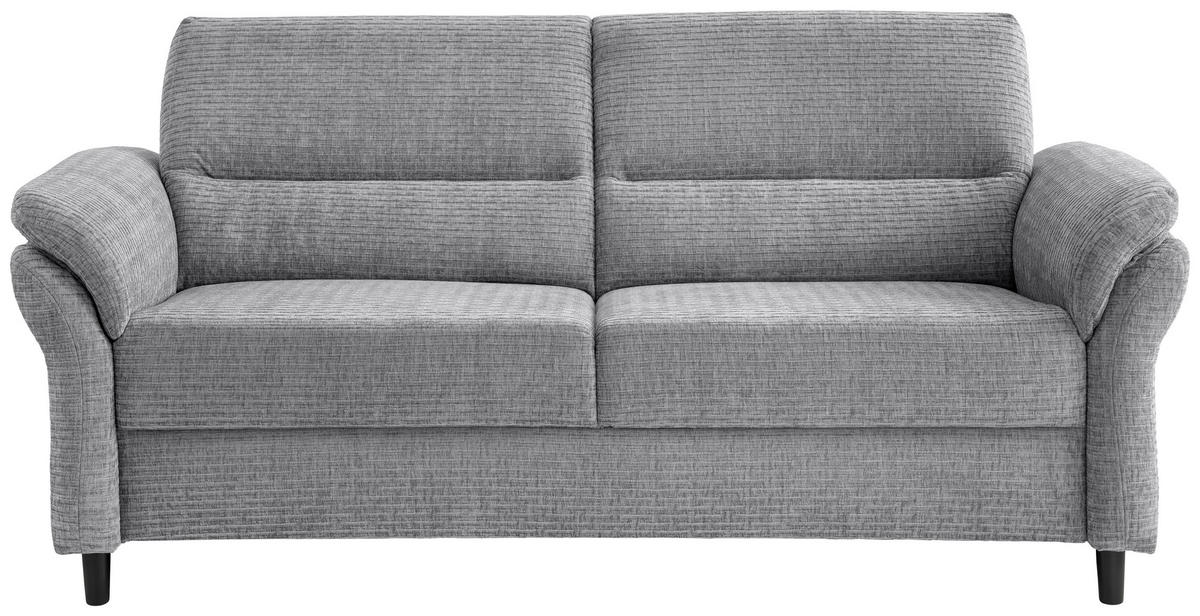 3-SITZER-SOFA in Mikrofaser Grau  - Schwarz/Grau, Modern, Holz/Textil (192/90/89cm) - Livetastic
