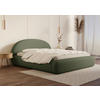 POLSTERBETT 200/200 cm,  in Grün, gepolstertes Kopfteil, Lattenrost, Bettkasten,  - Schwarz/Grün, Design, Holz/Textil (200/200cm) - Chameo
