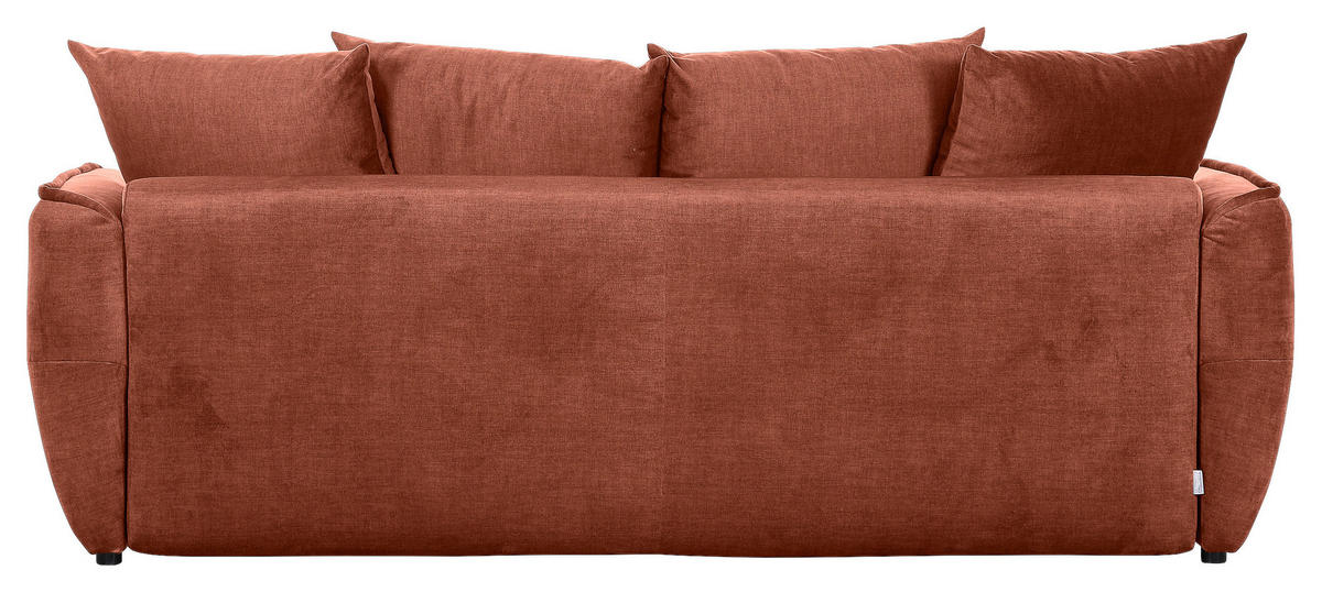SCHLAFSOFA in Flachgewebe Rostfarben  - Rostfarben/Schwarz, Konventionell, Kunststoff/Textil (250/70/118cm) - MID.YOU