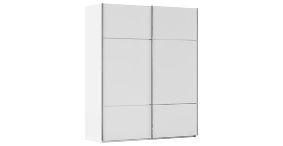 SCHWEBETÜRENSCHRANK in Weiß - Chromfarben/Weiß, KONVENTIONELL, Holzwerkstoff/Metall (201/223/68cm) - Novel