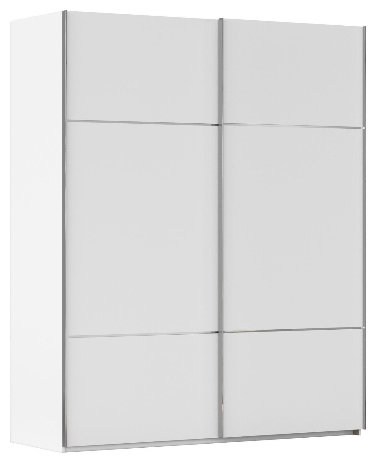 SCHWEBETÜRENSCHRANK 201/223/68 cm 2-türig Weiß  - Chromfarben/Weiß, KONVENTIONELL, Holzwerkstoff/Metall (201/223/68cm) - Novel