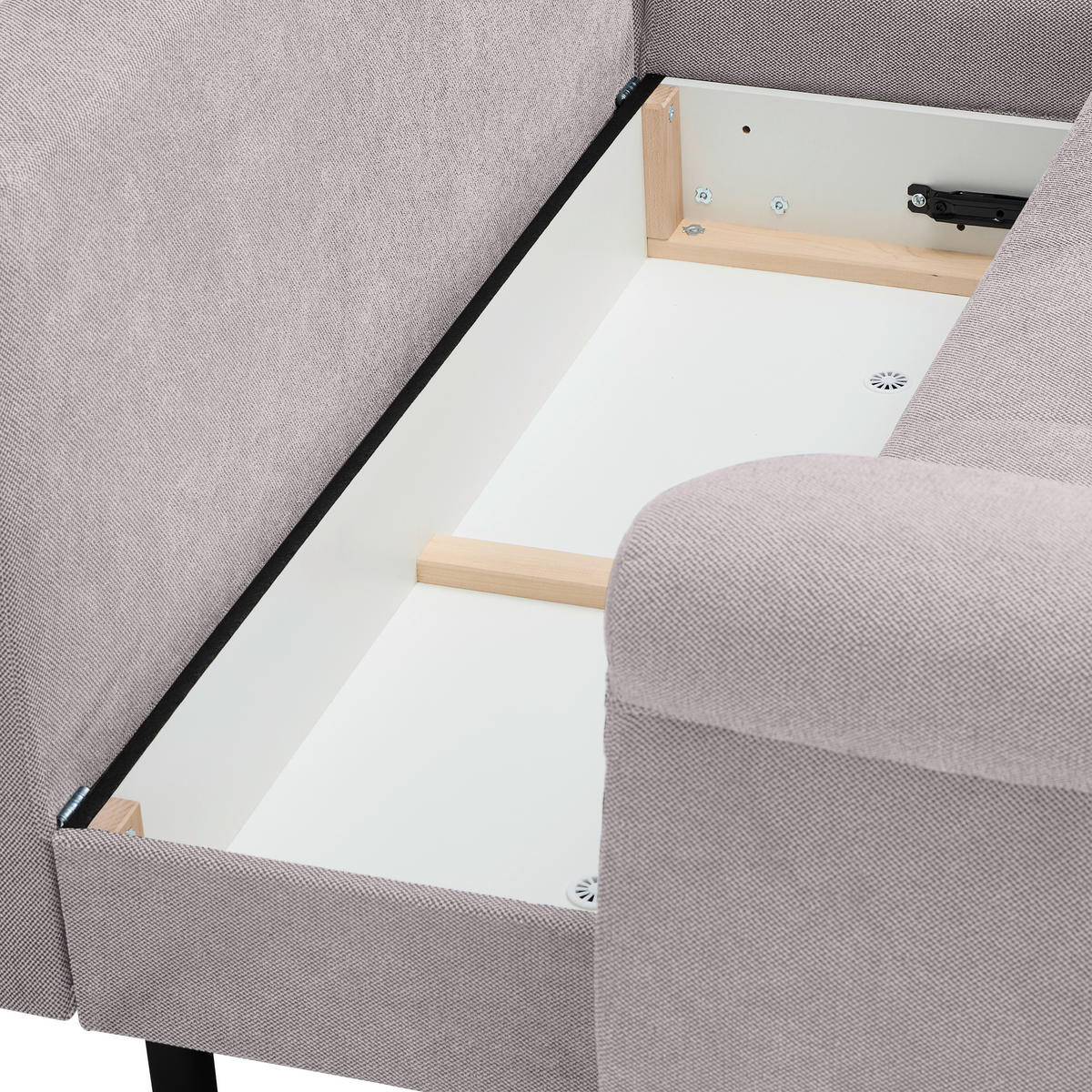 ECKSOFA Beige Flachgewebe  - Beige/Schwarz, Design, Kunststoff/Textil (278/175cm) - Xora