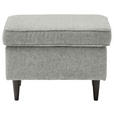 HOCKER Mikrovelours Hellgrau  - Hellgrau/Schwarz, Basics, Holz/Textil (63/43/42cm) - Carryhome