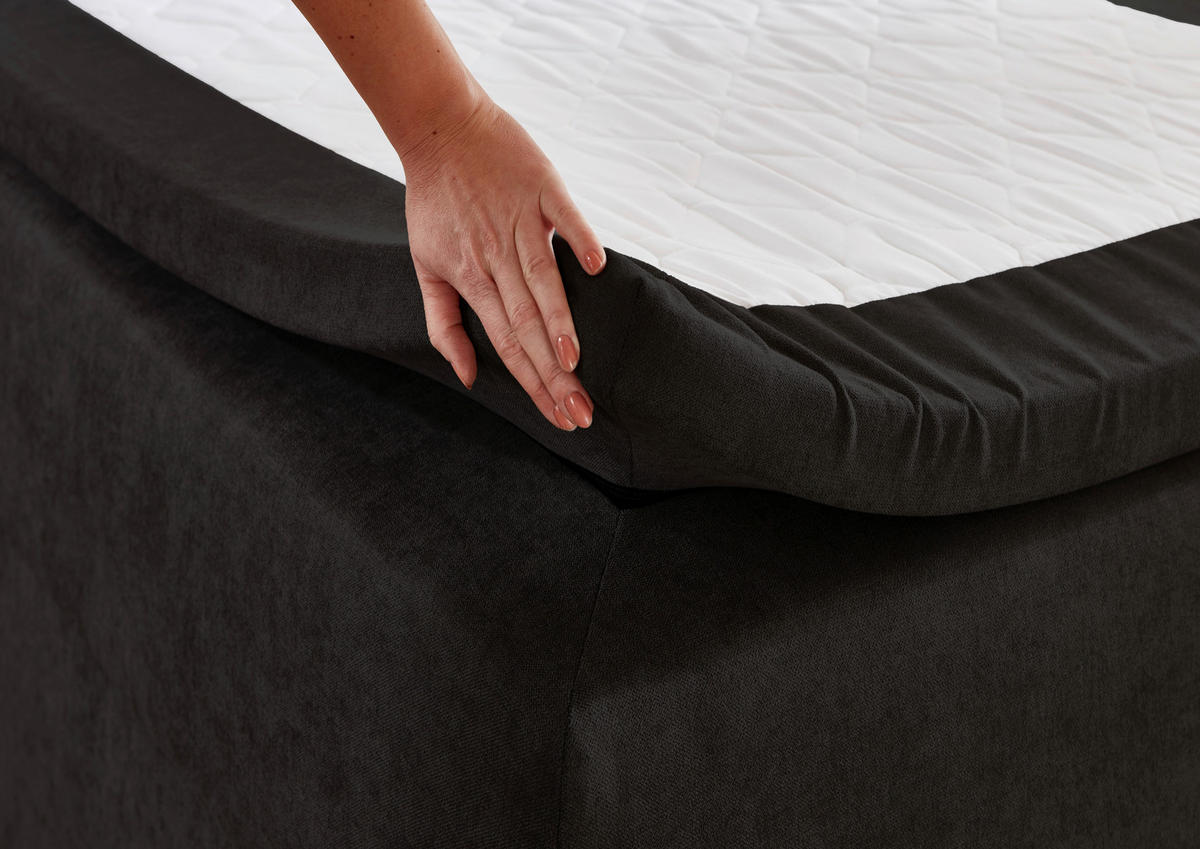 BOXSPRINGBETT 100/200 cm  in Schwarz  - Schwarz, Konventionell, Kunststoff/Textil (100/200cm) - Boxxx