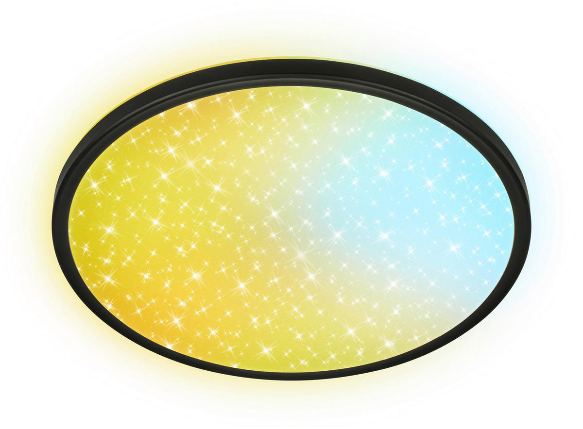 LED-DECKENLEUCHTE Aura Glow 37,5/4,5 cm   - Schwarz, KONVENTIONELL, Kunststoff (37,5/4,5cm) - Briloner