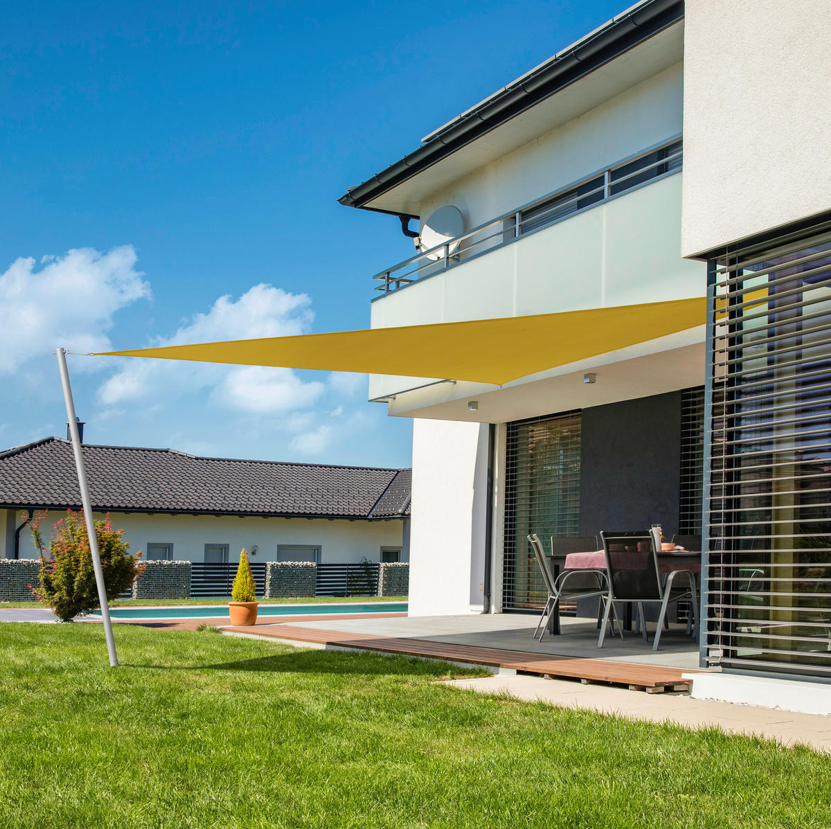 GARTENSONNENSEGEL   - Gelb, Basics, Kunststoff (400/400/400cm)