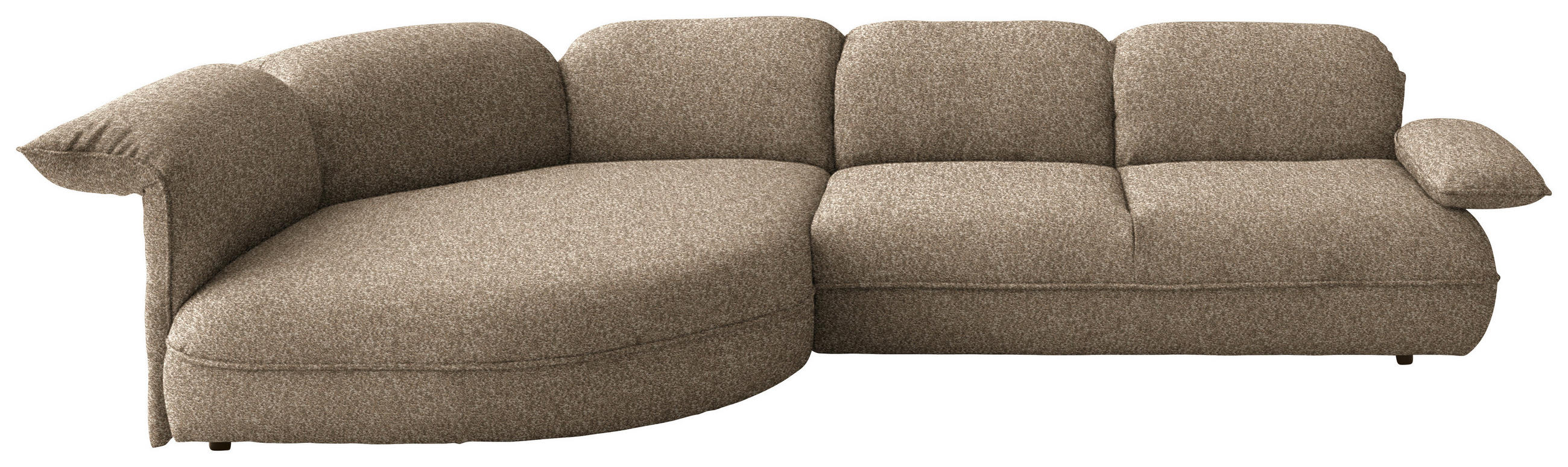 ECKSOFA Chenille Beigebraun  - Beigebraun/Schwarz, Design, Kunststoff/Textil (154/343cm) - Koinor