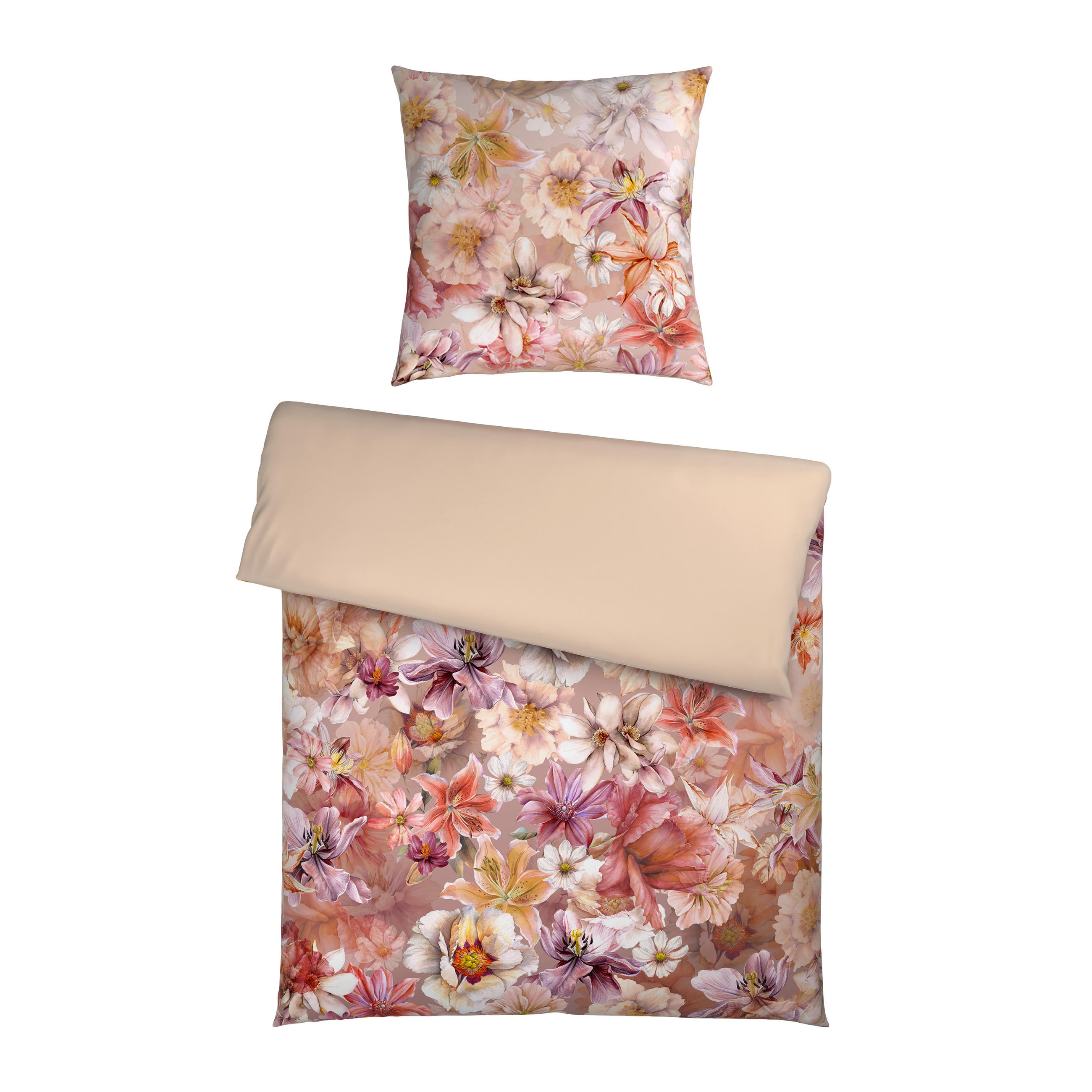 WENDEBETTWÄSCHE 2-teilig Satin 135/200 cm  - Altrosa, Design, Textil (135/200cm) - Esposa