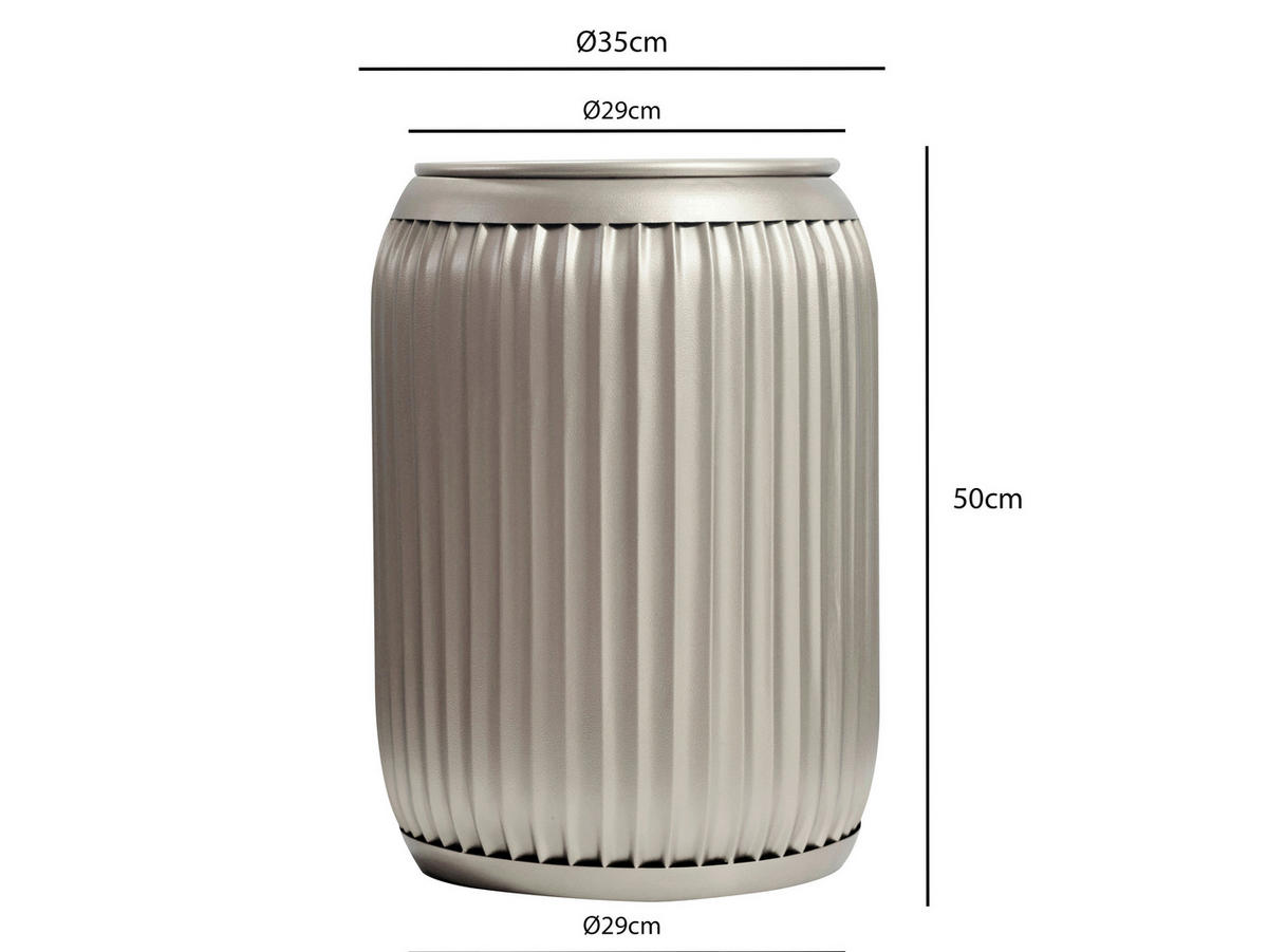 BEISTELLTISCH in Metall 35/35/50 cm  - Silberfarben, Design, Metall (35/35/50cm) - Livetastic