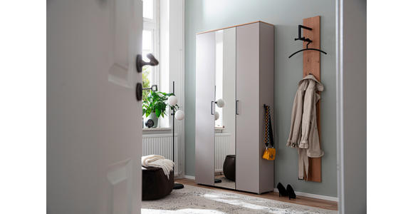 GARDEROBE 2-teilig  in 130/198/29 cm  - Wildeiche/Grau, Design, Holz/Holzwerkstoff (130/198/29cm) - Moderano