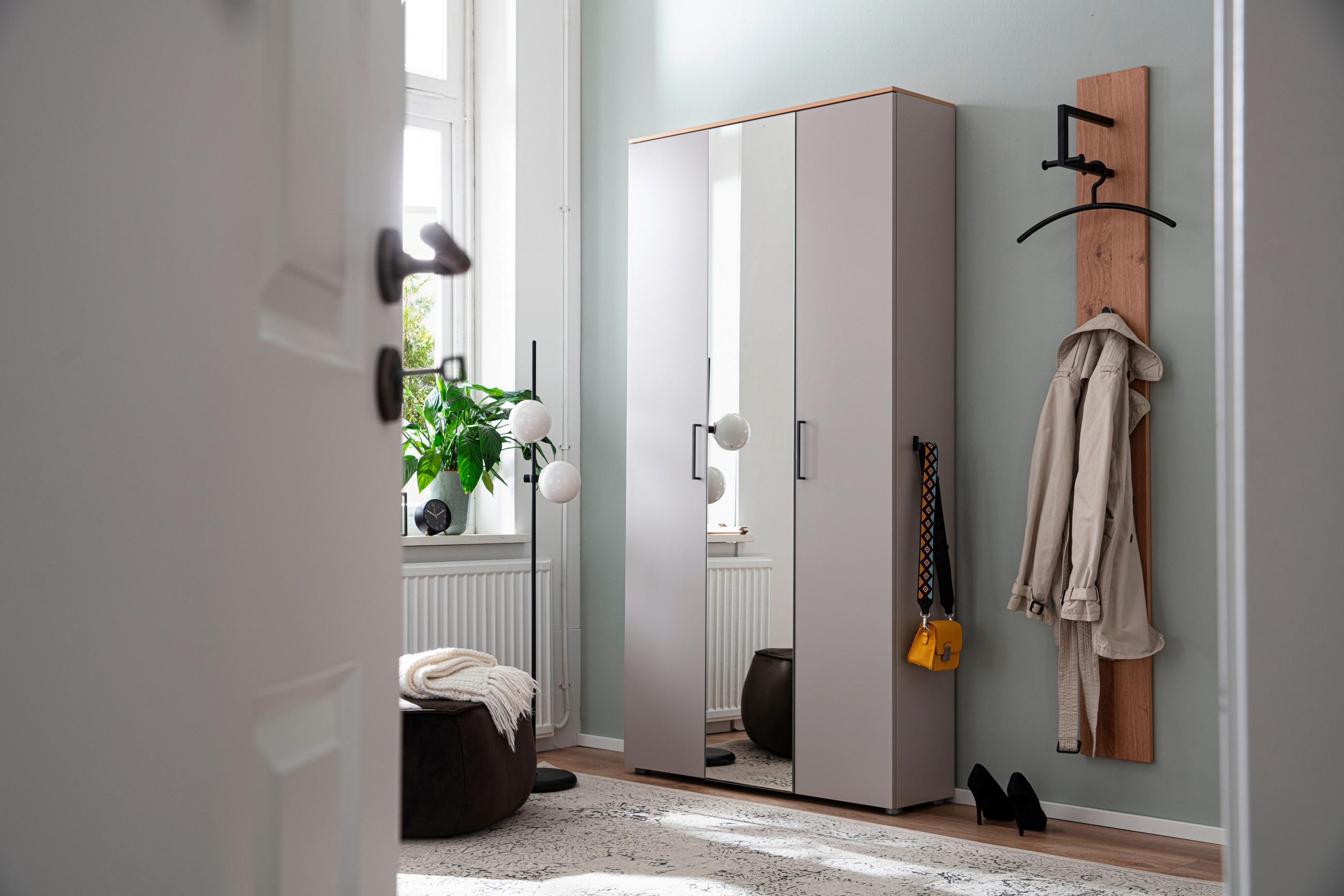 GARDEROBE 2-teilig in 130/198/29 cm - Wildeiche/Grau, Design, Holz/Holzwerkstoff (130/198/29cm) - Moderano