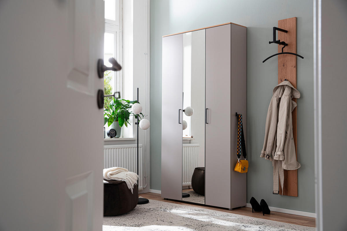 GARDEROBE 2-teilig  in 130/198/29 cm  - Wildeiche/Grau, Design, Holz/Holzwerkstoff (130/198/29cm) - Moderano