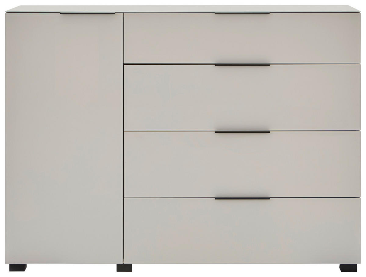 SIDEBOARD  135/99/42 cm 4 Schublade(n)  - Kaschmir/Schwarz, Design, Glas/Holzwerkstoff (135/99/42cm) - Novel