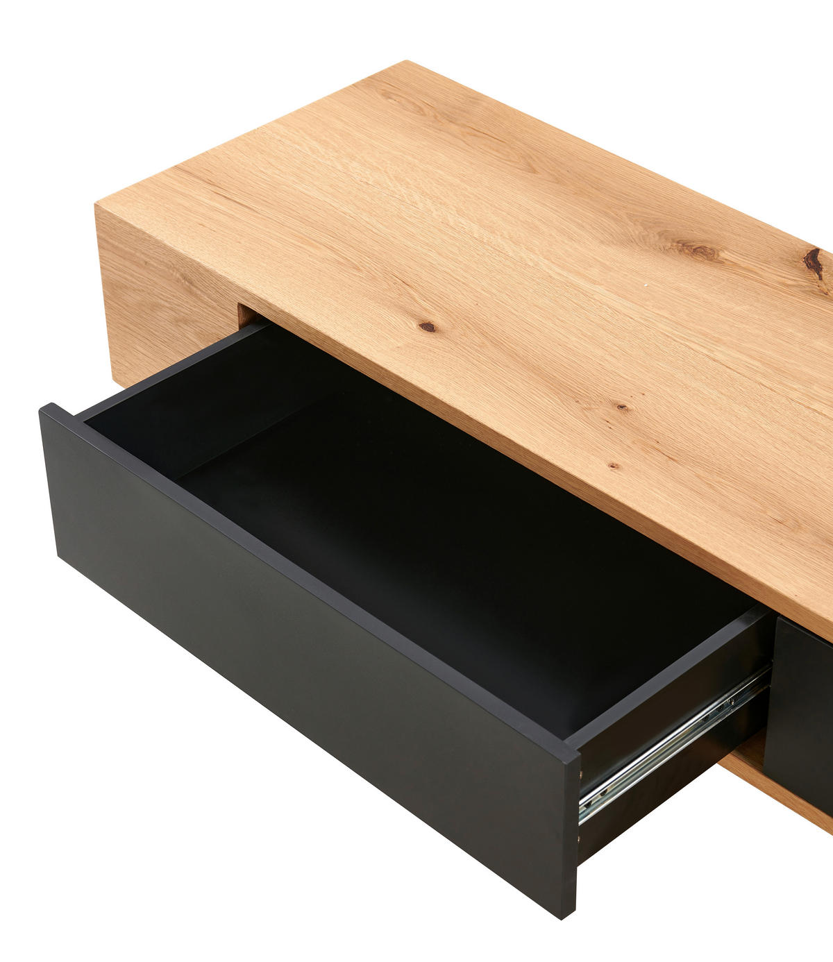LOWBOARD  in 160/38/40 cm  - Schwarz/Naturfarben, Design, Holz/Metall (160/38/40cm) - Livetastic