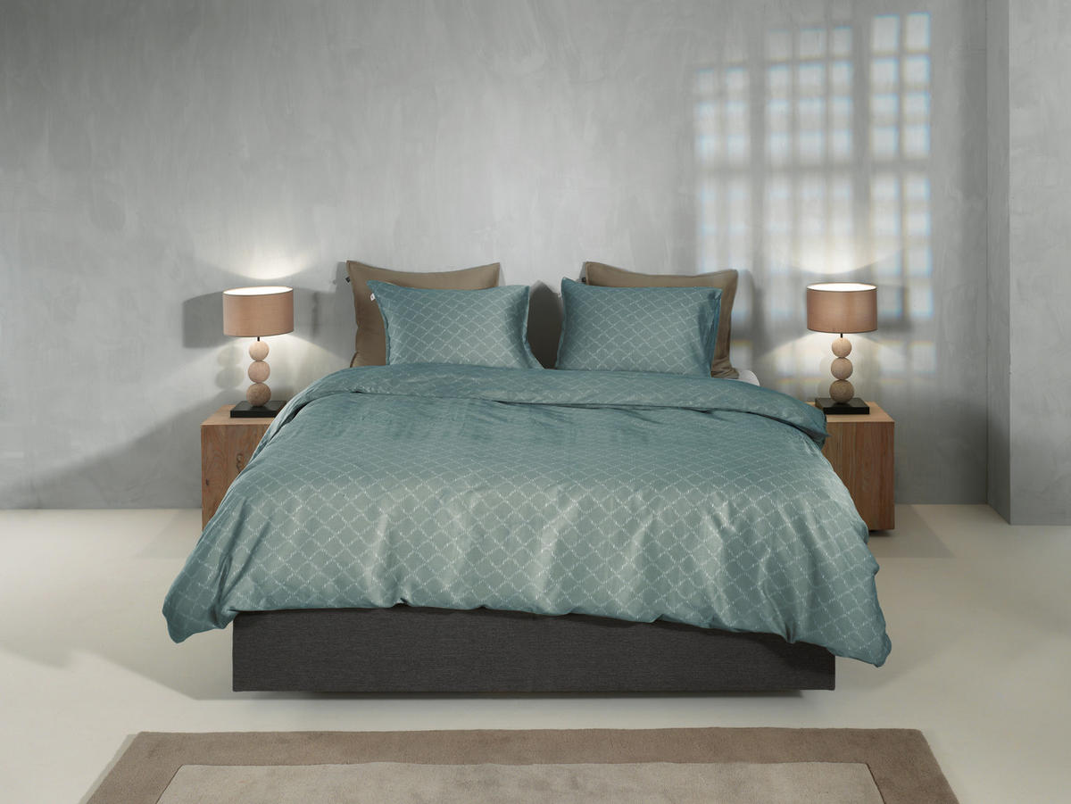 BETTWÄSCHE Linea-di-Satinado Makosatin 155/220 cm  - Graugrün, Basics, Textil (155/220cm)