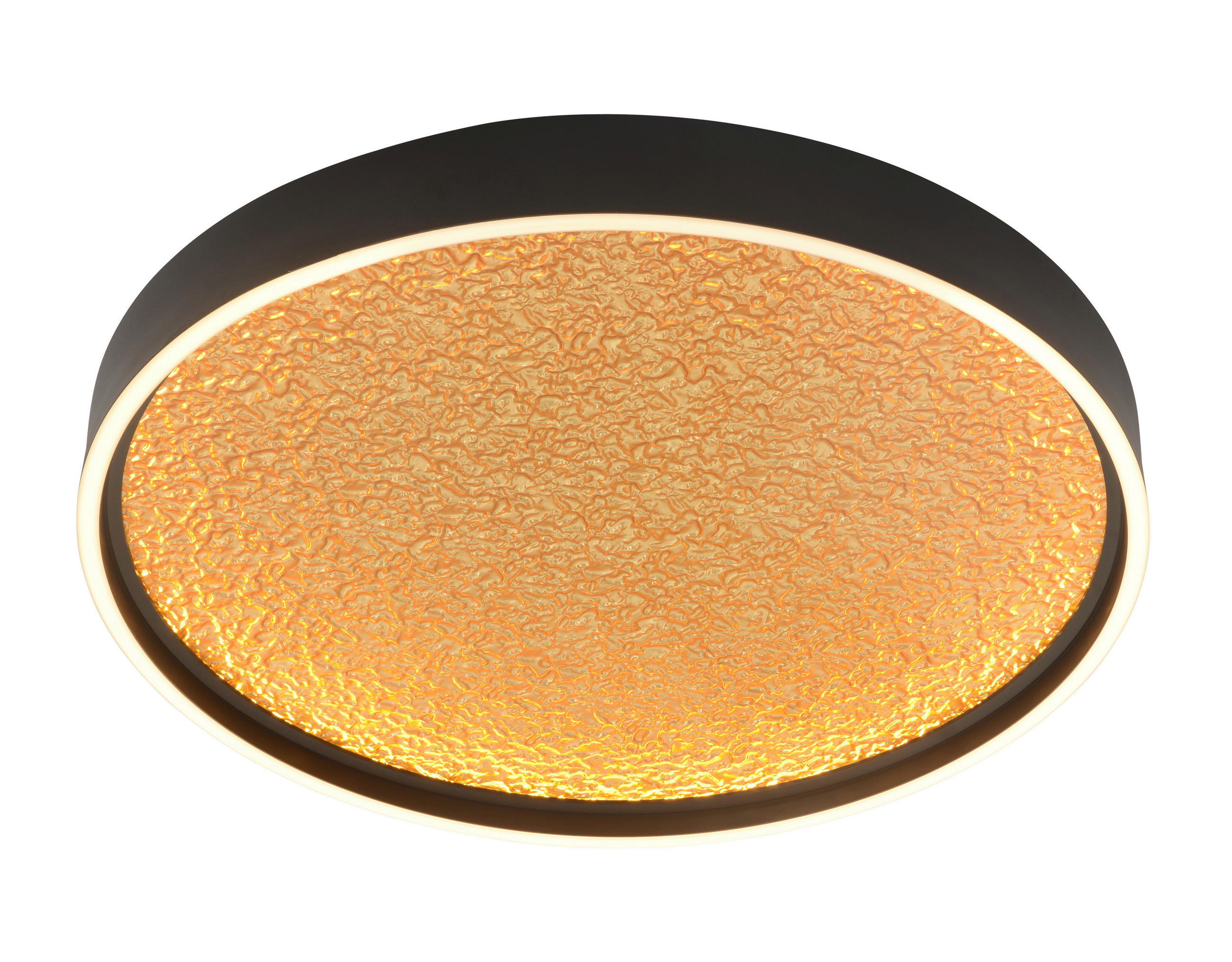 XXXLutz Led-Deckenleuchte Bormes Schwarz, Gold 6.5 cm